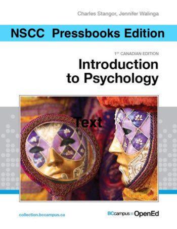 Introduction To Psychology 1st Can Ed